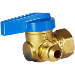 Legend T3000A Blue Top Forged Brass One Piece Flare x FNPT Gas 90° Angle Ball Valve