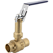 Legend S-2001STNLX No Lead DZR Forged Brass Sweat Full Port Ball Valve with Stainless Steel Trim, Stem Extension and Locking Han